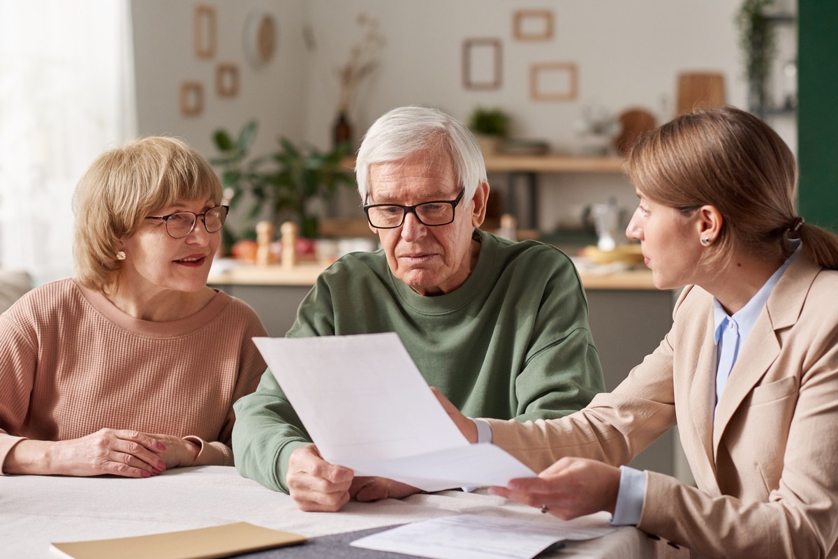 Elderly man making a will.